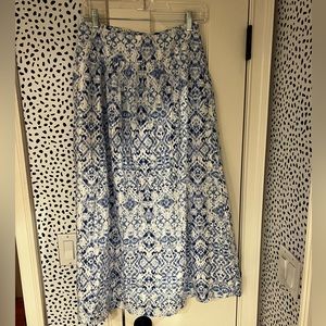 Blue “set sail” midi Skirt